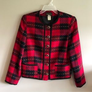 Requirements Long Sleeve Plaid Jacket VTG Sz 12